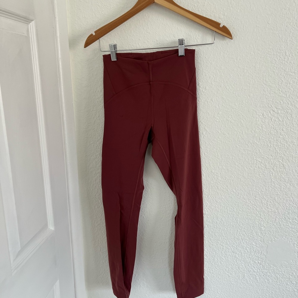 Lululemon Burgundy High-Waisted Leggings